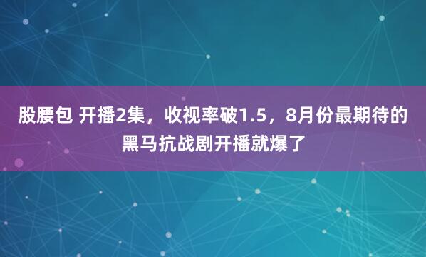 股腰包 开播2集，收视率破1.5，8月份最期待的黑马抗战剧开播就爆了